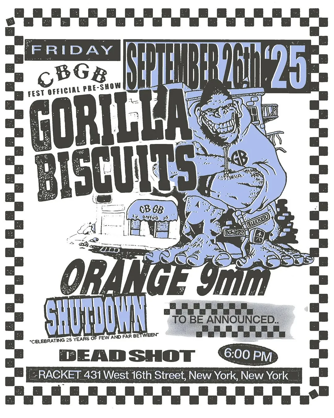 Gorilla Biscuits и Orange 9MM анонсировали концерт перед CBGB Fest