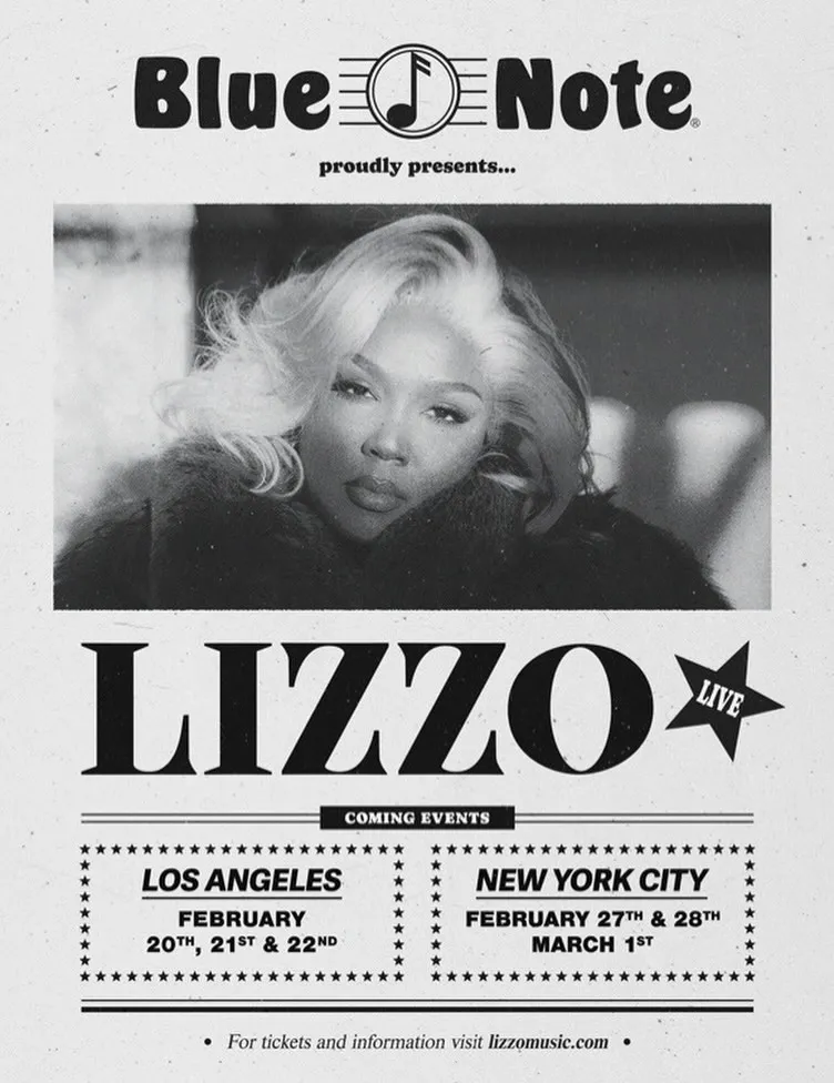 Lizzo объявляет концерты в Blue Note в Нью-Йорке и Лос-Анджелесе