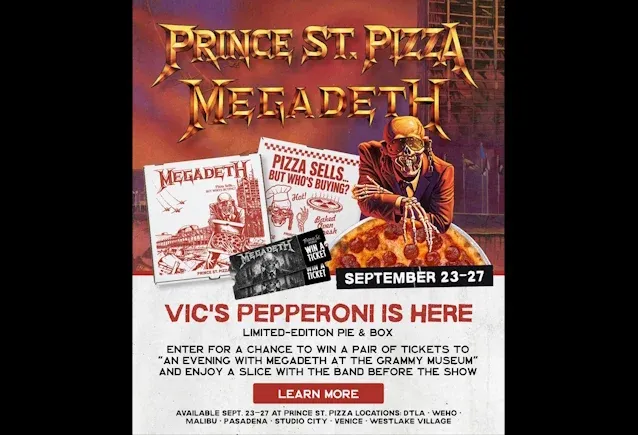 Megadeth и Prince St. Pizza выпустили пиццу к 40-летию «Peace Sells»