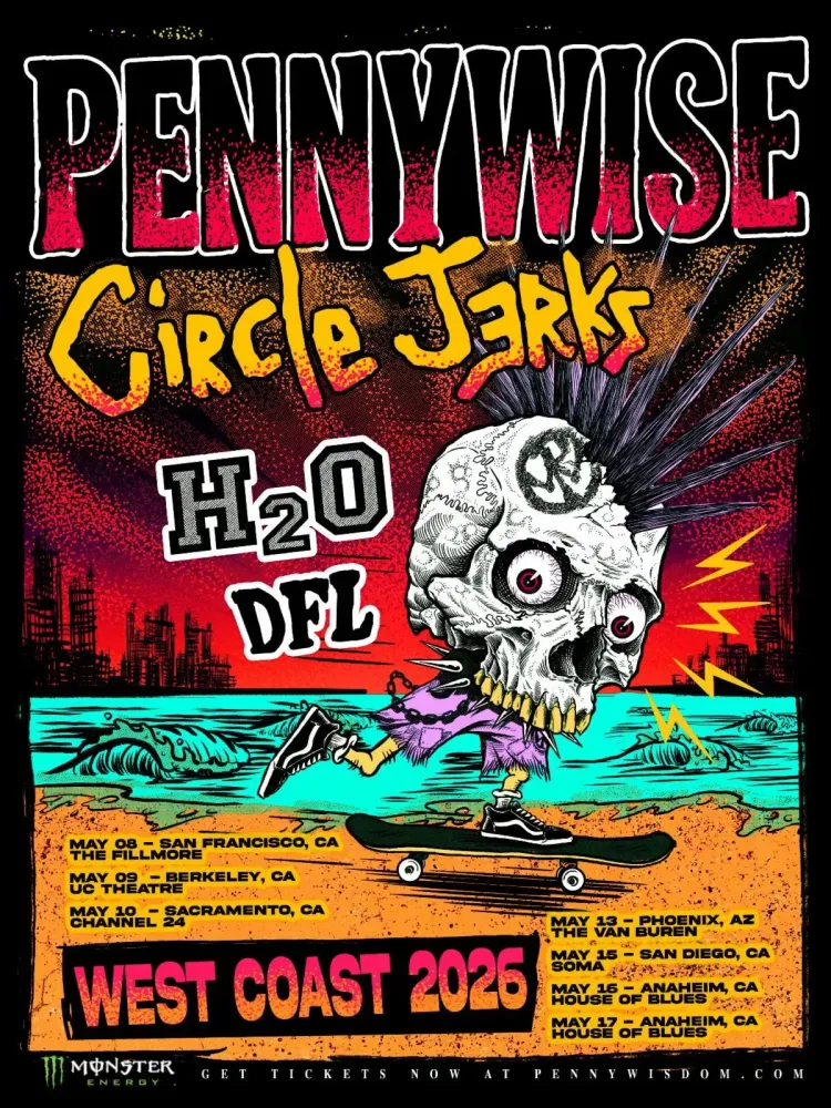 Pennywise и Circle Jerks: тур по Западному побережью США в 2026